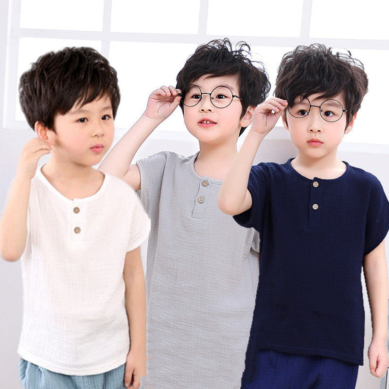 Kids Boys' Short-sleeved Cotton Tops