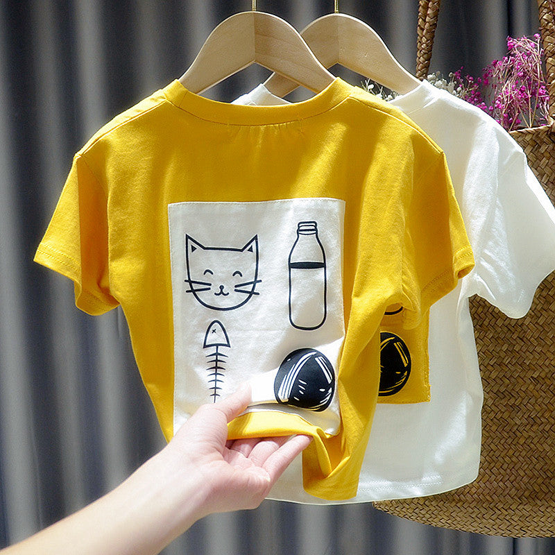 Kids All-Match Round Neck Short Sleeve Shirt