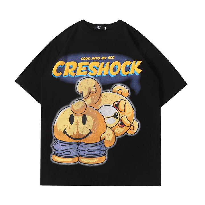 Kids Cartoon Bear Print Short-Sleeved T-Shirt