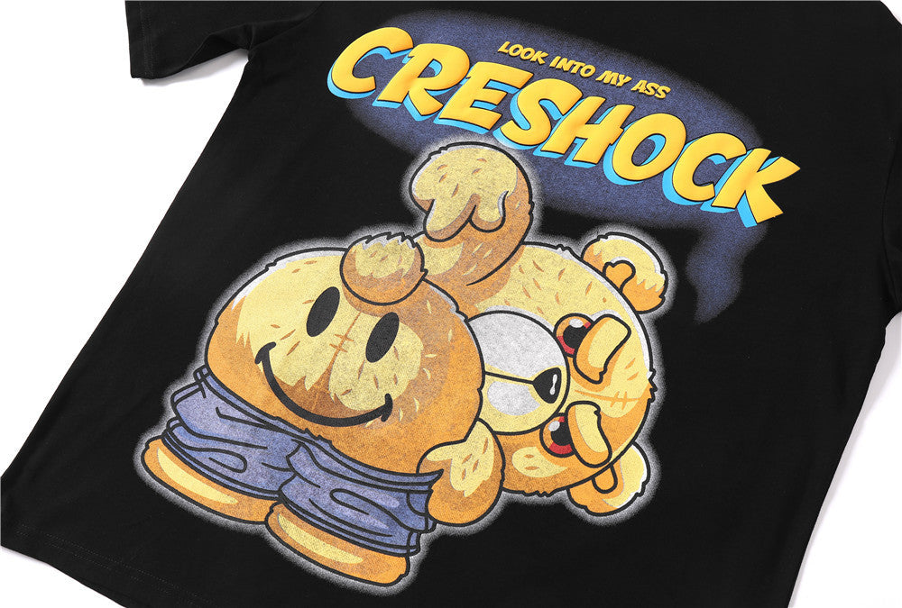 Kids Cartoon Bear Print Short-Sleeved T-Shirt