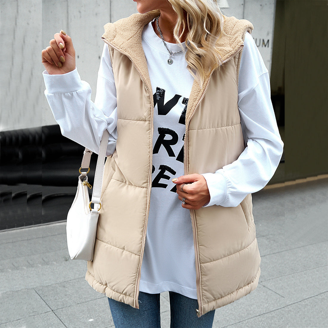 Women's Mid-length Hooded Cotton Jacket