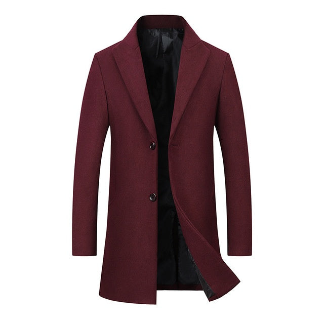 Coat men's woolen coat
