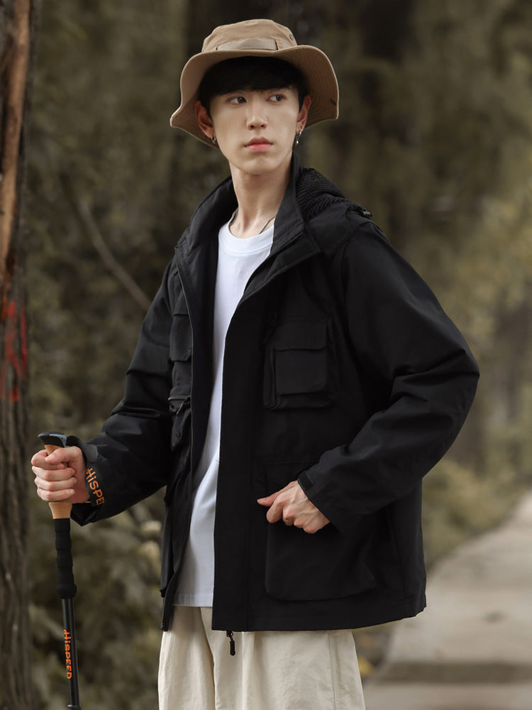 Camping Hooded Off-sleeve Jacket