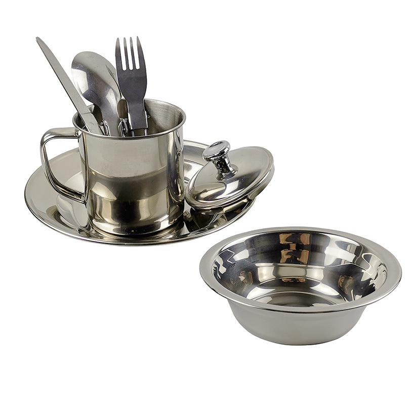 Outdoor Camping Single Stainless Steel Tableware