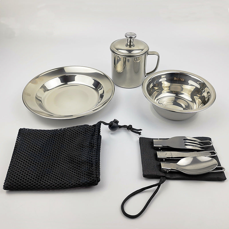 Outdoor Camping Single Stainless Steel Tableware