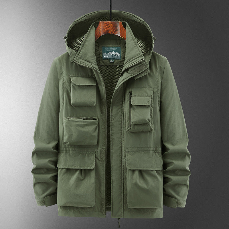 Camping Hooded Off-sleeve Jacket