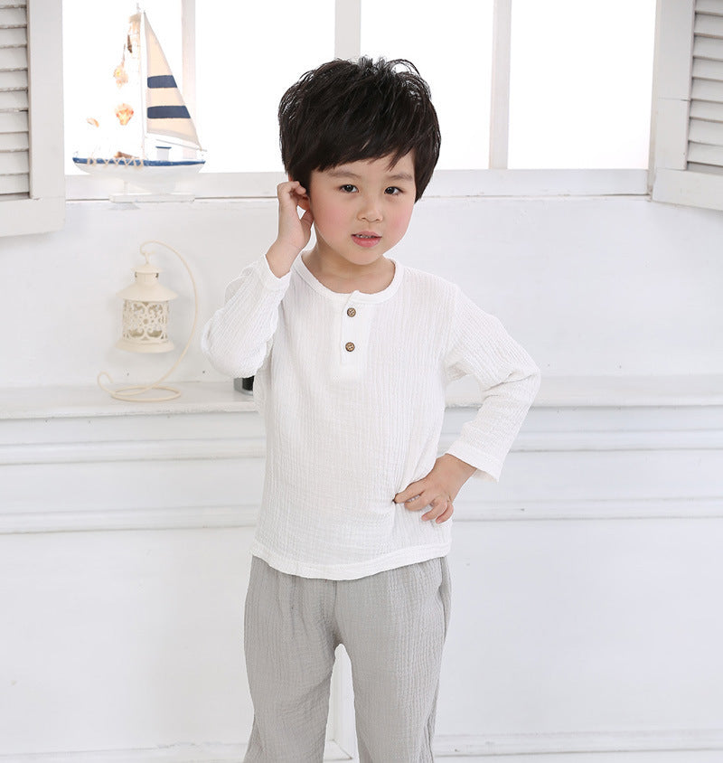 Kids Boys' Short-sleeved Cotton Tops